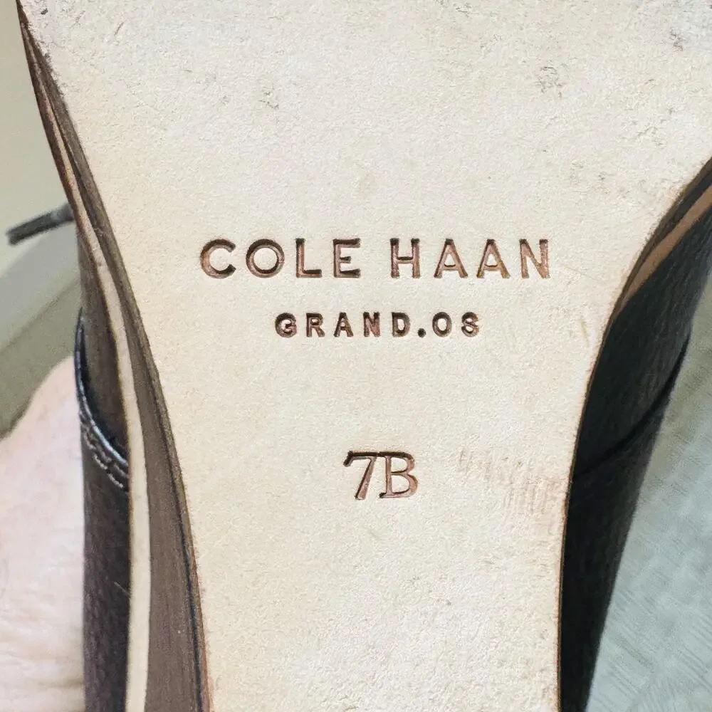 Cole Haan Boots Womens 7 Brown Leather Grand OS Ankle Lace Up Wedge Booties